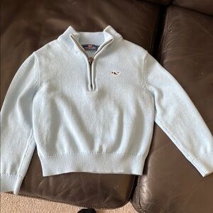 Light Blue Quarter-Zip Sweater